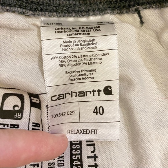 Carhartt Sz 40 Rugged Flex® Relaxed Fit Canvas Cargo Shorts Mens Gray - Picture 8 of 12